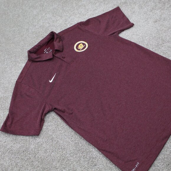 Nike Central Michigan Polo Shirt Men Small Red CMU Dri-Fit Short Sleeve Pullover - Picture 5 of 11